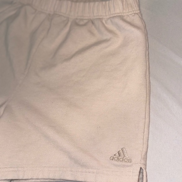 adidas Cream High-Rise Elastic Waist Women Athletic/Lounge Shorts Size Small - Picture 14 of 16